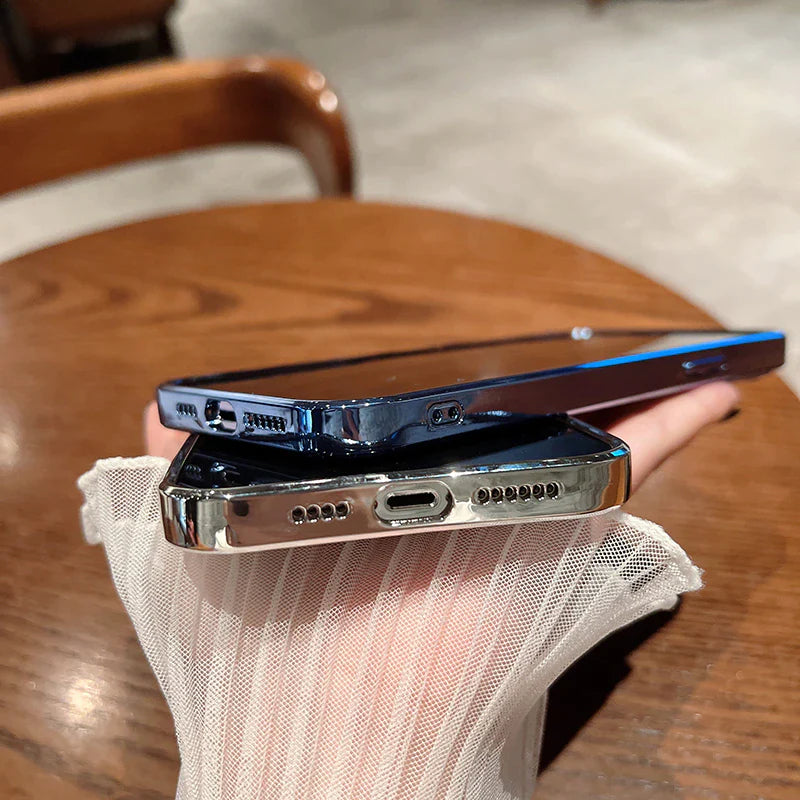 Elevate Your Style with Our Luxury Plating Clear Phone Case for iPhone 12-14 Pro Max Mini! 💎📱 #PhoneCase #LuxuryStyle #iPhoneAccessories