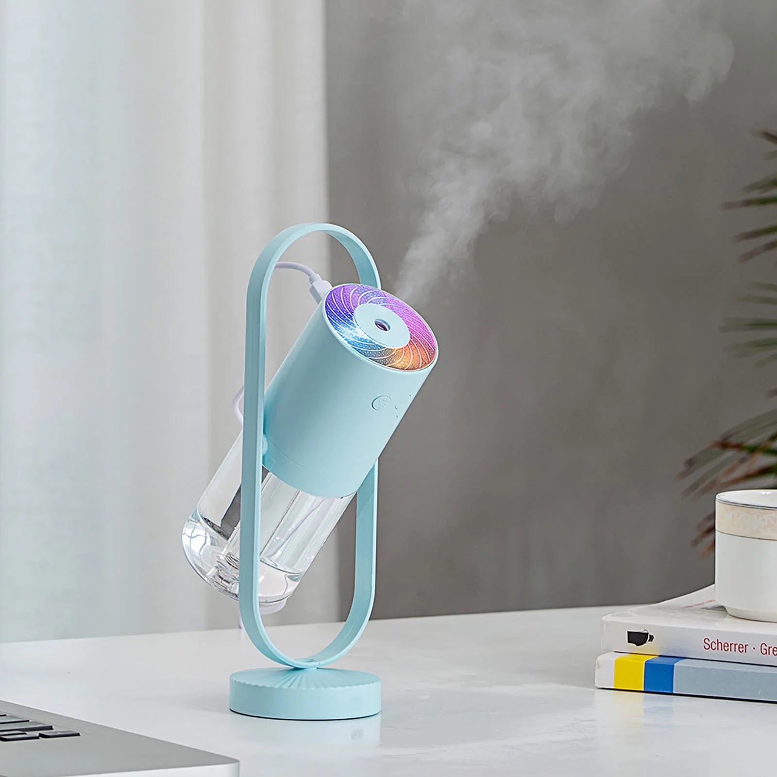AirLuxe 360-Degree Ultrasonic Humidifier with LED Lighting - Perfect for Home and Travel