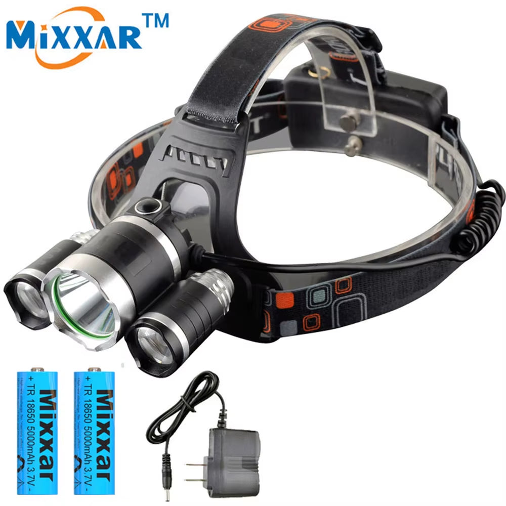 Powerful ZK20 LED Headlamp - Waterproof and Adjustable for Camping, Fishing, and Outdoor Adventures