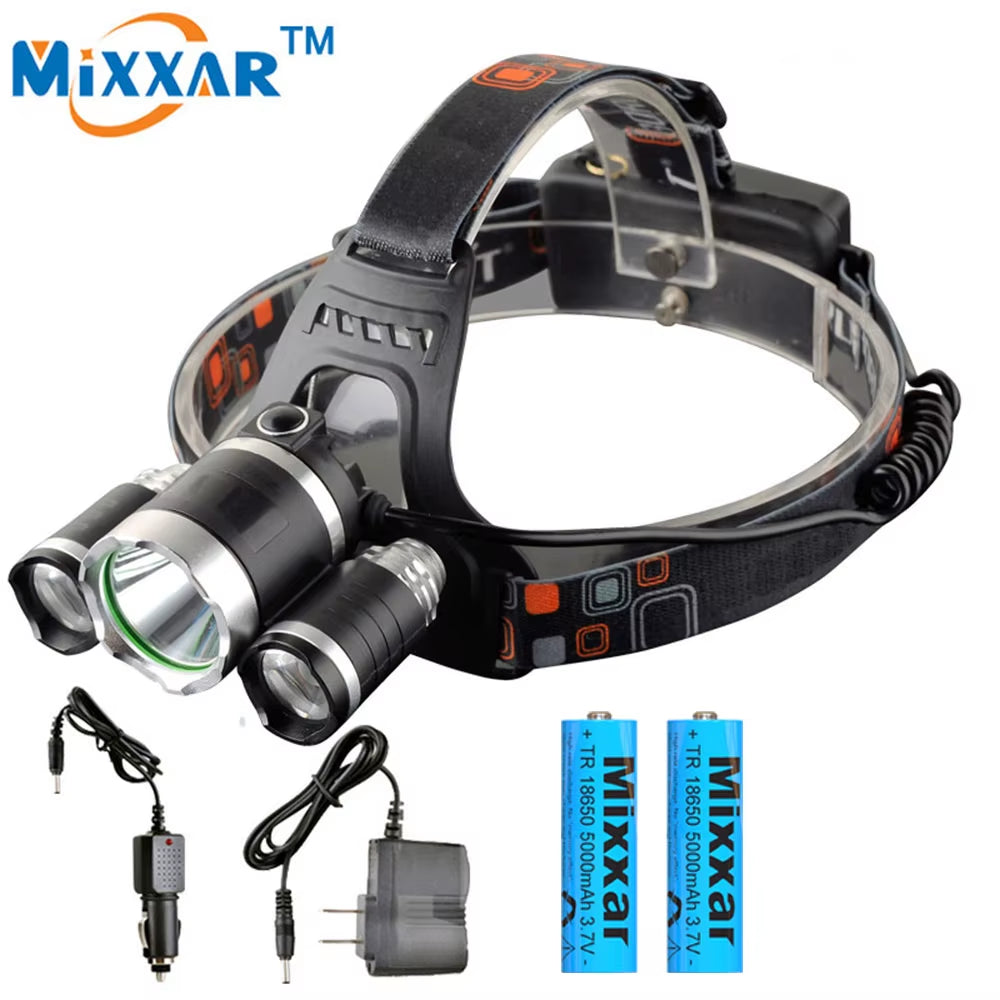 Powerful ZK20 LED Headlamp - Waterproof and Adjustable for Camping, Fishing, and Outdoor Adventures