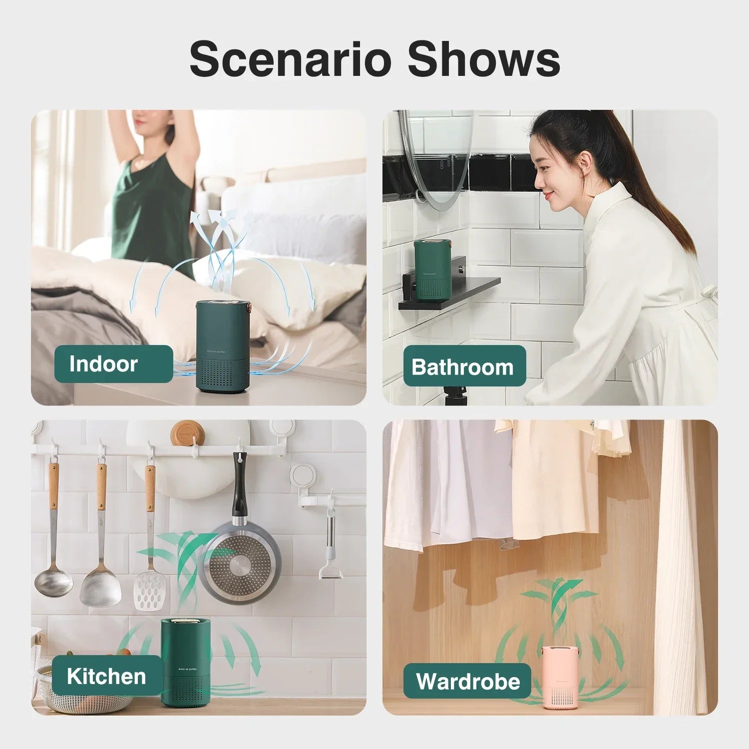 Portable Air Purifier with Negative Ion Generator & HEPA Filter