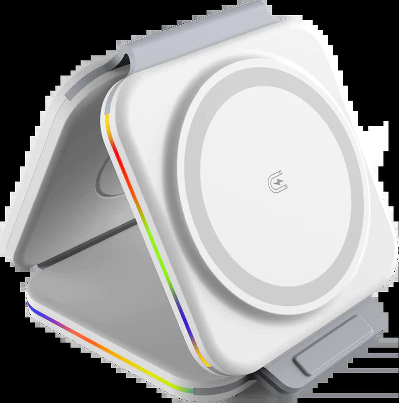 Ultimate 3-in-1 Foldable Magnetic Wireless Charger for iPhone, Apple Watch & AirPods – Perfect for On-the-Go Charging!