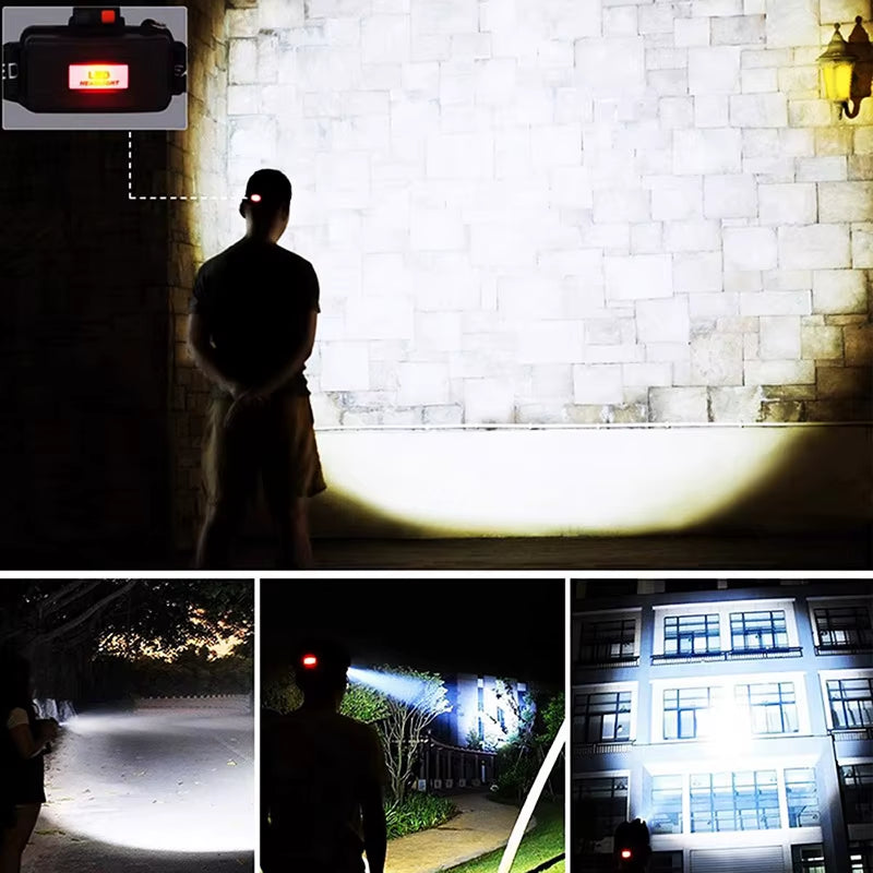 Powerful ZK20 LED Headlamp - Waterproof and Adjustable for Camping, Fishing, and Outdoor Adventures