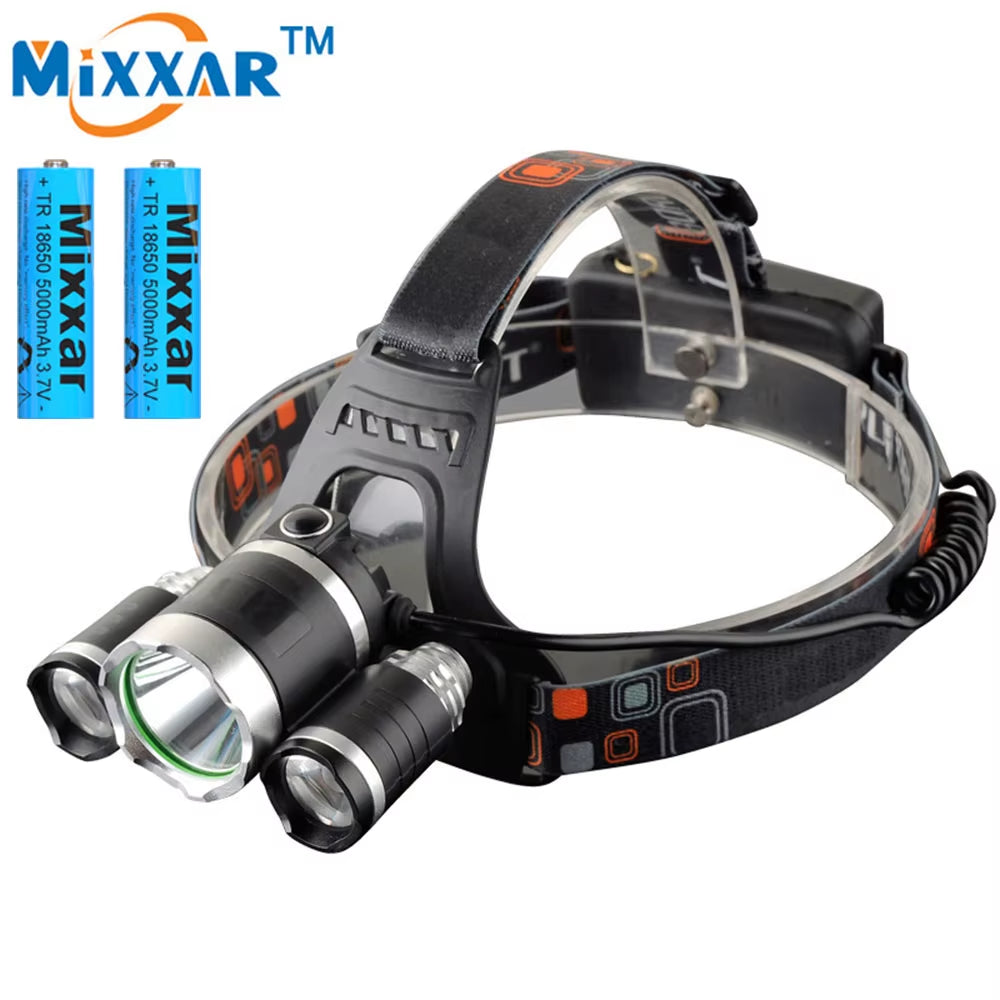 Powerful ZK20 LED Headlamp - Waterproof and Adjustable for Camping, Fishing, and Outdoor Adventures