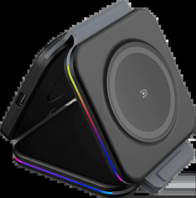 Ultimate 3-in-1 Foldable Magnetic Wireless Charger for iPhone, Apple Watch & AirPods – Perfect for On-the-Go Charging!