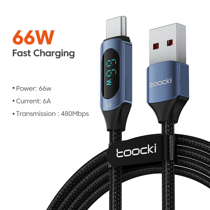 Charge Fast and Display Clear! 🚀 Toocki 100W Type C to Type C Cable for Xiaomi POCO F3, Realme, Macbook, iPad! 🔌✨