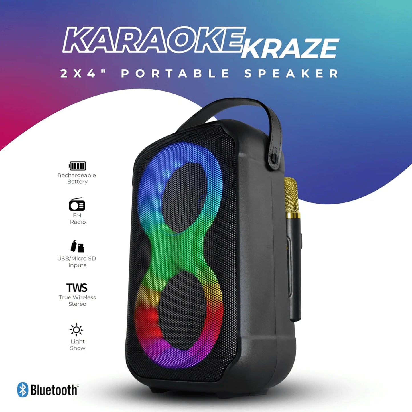 Unleash Your Inner Star with the IQ Sound Karaoke Kraze Portable Bluetooth Speaker! 🎤✨