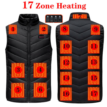 17/13/9 Heated Vest Zones Electric Heated Jacket Men Women Usb Electric Heating Vest Bodywarmer Heated Coat USB Heating Jacket