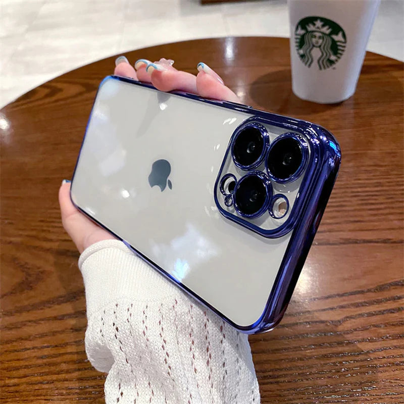 Elevate Your Style with Our Luxury Plating Clear Phone Case for iPhone 12-14 Pro Max Mini! 💎📱 #PhoneCase #LuxuryStyle #iPhoneAccessories