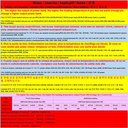 17/13/9 Heated Vest Zones Electric Heated Jacket Men Women Usb Electric Heating Vest Bodywarmer Heated Coat USB Heating Jacket