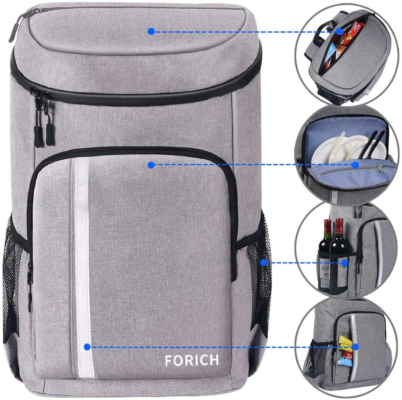 Premium Insulated Backpack Cooler - Lightweight, Leakproof, and Versatile for Outdoor Adventures - Holds 30 Cans