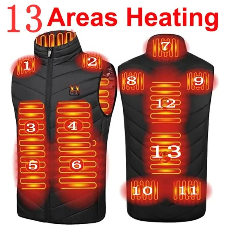 17/13/9 Heated Vest Zones Electric Heated Jacket Men Women Usb Electric Heating Vest Bodywarmer Heated Coat USB Heating Jacket