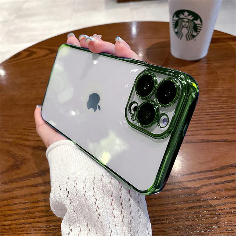 Elevate Your Style with Our Luxury Plating Clear Phone Case for iPhone 12-14 Pro Max Mini! 💎📱 #PhoneCase #LuxuryStyle #iPhoneAccessories