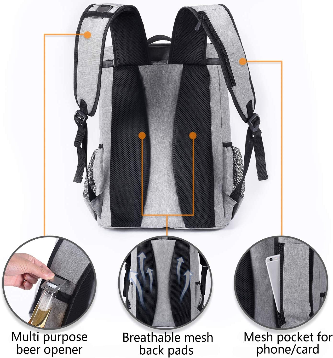 Premium Insulated Backpack Cooler - Lightweight, Leakproof, and Versatile for Outdoor Adventures - Holds 30 Cans