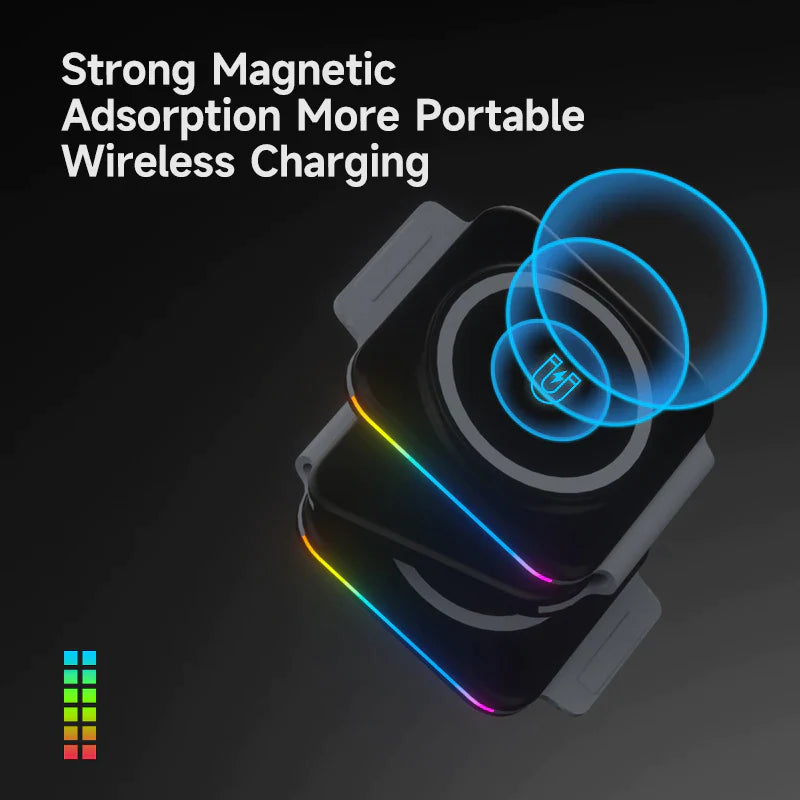 Ultimate 3-in-1 Foldable Magnetic Wireless Charger for iPhone, Apple Watch & AirPods – Perfect for On-the-Go Charging!