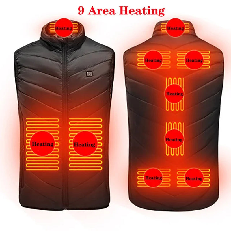 17/13/9 Heated Vest Zones Electric Heated Jacket Men Women Usb Electric Heating Vest Bodywarmer Heated Coat USB Heating Jacket